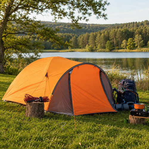 Man camping tent waterproof - man,